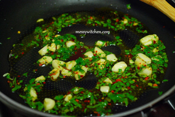 Let The Garlic & Parsley Infuse Into The Oil